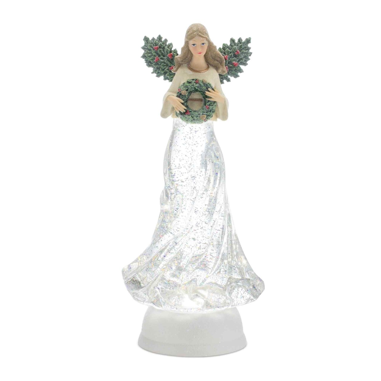 Melrose 13" LED Lighted Angel Christmas Figurine Snow Globe